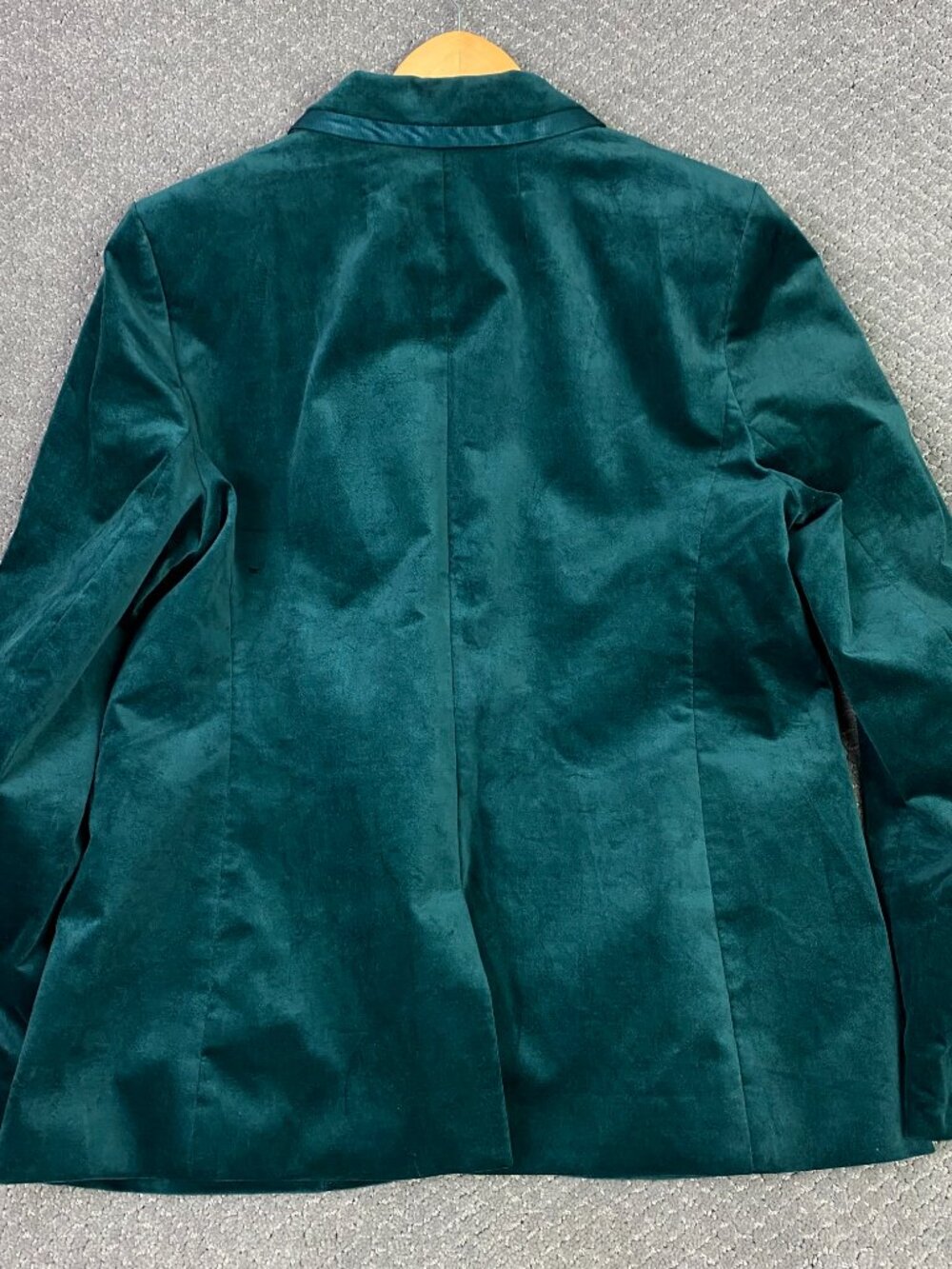 J CREW Velvet Blazer Jacket Womens 14 Forest Green One Button Tuxedo Dinner - Picture 3 of 14